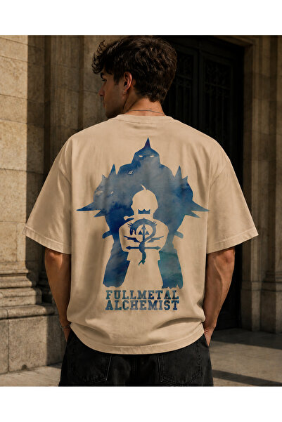 Nulivez Fullmetal Alchemist Oversize Unisex T-Shirt - Anime Graphic Printed S...
