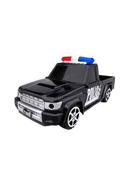 Toys لعبة مجسم سيارة شرطة بيك اب شاحنة نقل صغيرة للأطفال بلون أسود وتصميم كلا...