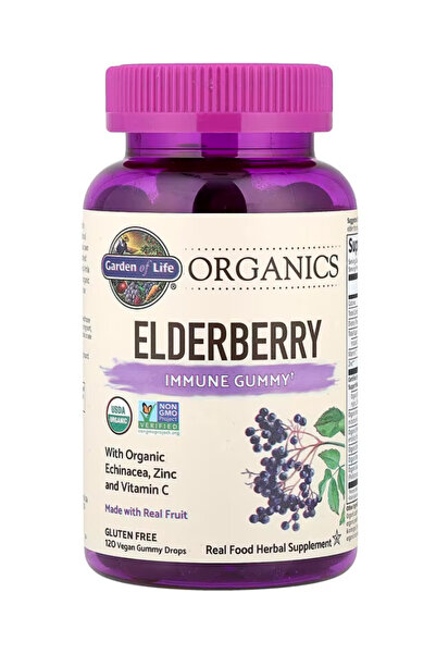 GARDEN OF LIFE Organics Elderberry Gummies for Adults & Kids - Immune Support...