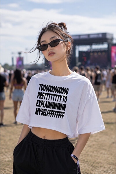 barsdepo Too Pretty Printed Casual Crop - Oversized Crop Premium Quality |   ...