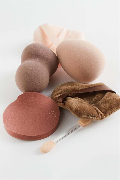 ZERO LAND Spt-Gld 12 Pieces Oval Bottle Makeup Sponge (81011) - Brown