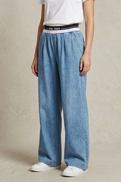 Roma Trendy Elastic Waist Baggy Jeans with Mm.1980 Logo Detail - Comfortable ...