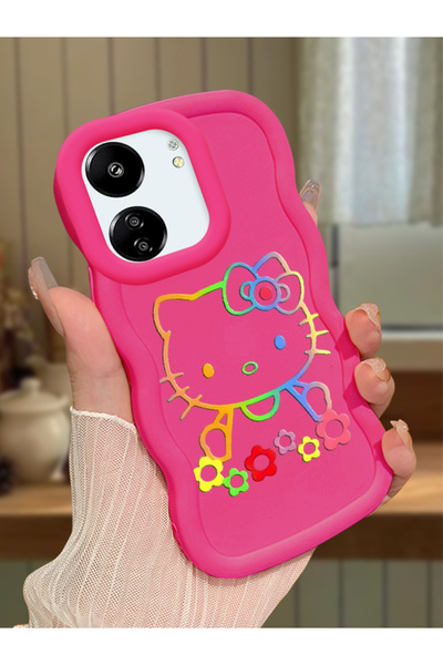 Hontinga Poco C65 Compatible Case Camera Protector Red Silicone Couple Phone ...