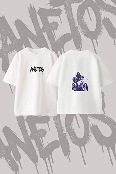 Anetos Sza Artist_1 Design Back Printed Cotton White Oversize T-Shirt