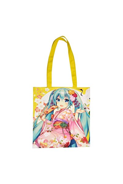 Popbuddies Geanta Tote Kimono Hatsune Miku, 100% Bumbac, 35x40 cm, Multicolor