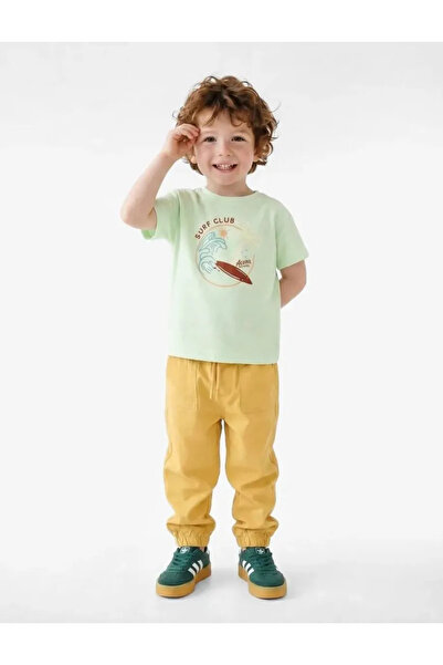 Koton Cotton Short Sleeve Crew Neck Embroidered T-Shirt