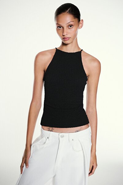 Pull & Bear Halter yaka dokulu top