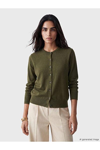 LC Waikiki Özmarka New Season Crew Neck Women's Knitwear Cardigan