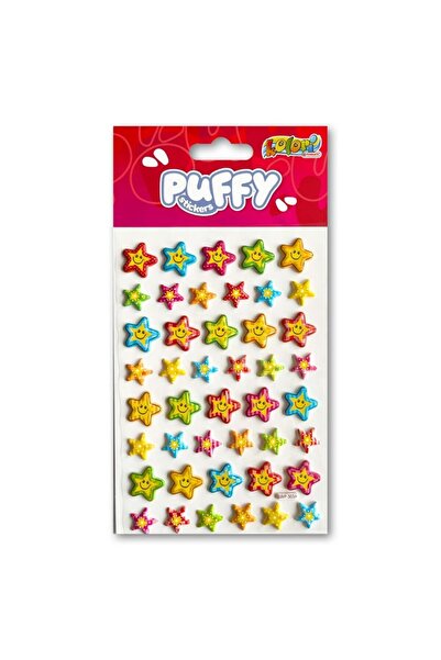 Penmate Autocolante puffy Star Cookies, 3D, autoadezive, Multicolor, 11x20,5 cm
