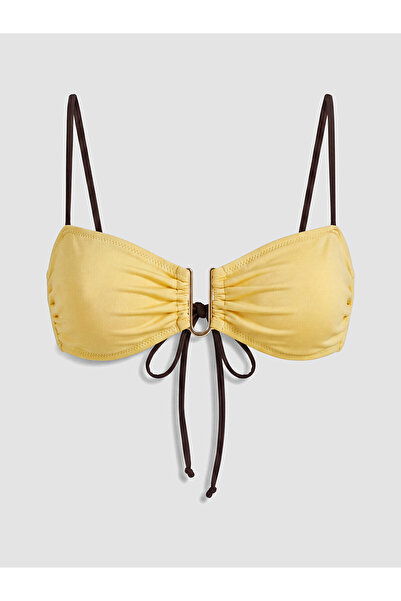 LC Waikiki Nevavm Women's Patterned Bikini Top with Rope Straps and Differenc...