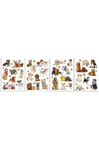BREWIS Autocolante 3D / stickere Caini Mix 12x19 cm, 4 modele trimise aleator...