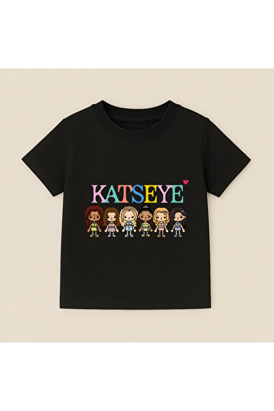 SVART WEAR Παιδικό και εφηβικό μπλουζάκι Katseye με στάμπα, βαμβακερό, με κον...