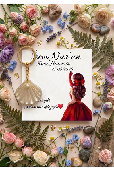 HEN GSM 10 adet nişan kına nikah düğün ozel gün sünnet istiridye anahtarlık