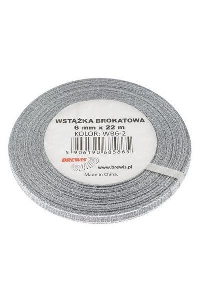 BREWIS Panglica cu sclipici WB6-2, latime 6 mm, lungime 22 m, argintiu