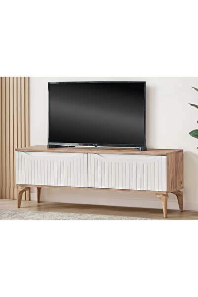 MAVERA MOBİLYA ARDA MODERN 2 ÇEKMECELİ 140 CM TV ÜNİTESİ & SEHPASI - CEVİZ & ...