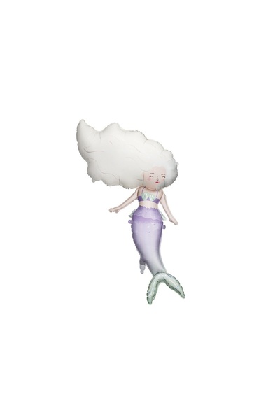 Partydeco Balon din Folie Sirena, 110x67cm, Mov