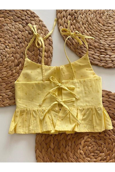 HMCraft Honey Mousse Craft Girls' Cotton Strap Blouse - Honey Top Sunny