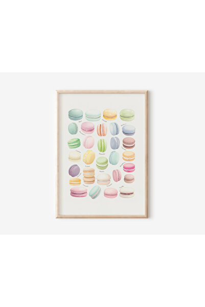 OBRO Poster decorativ pentru bucătărie, Artă modernă, Design cu macarons, Hâr...