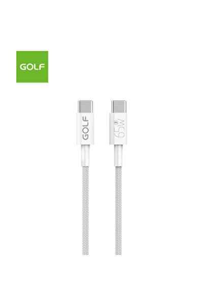 Golf Cablu adaptor USB-C la USB-C Încărcare rapidă QC PD 65W Alb GC-119C