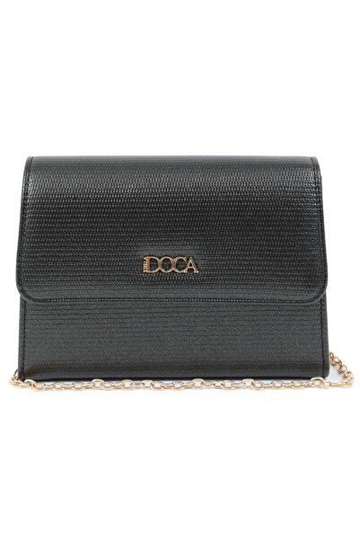 DOCA Γυναικεία βραδινή τσάντα clutch 23177 μαύρη