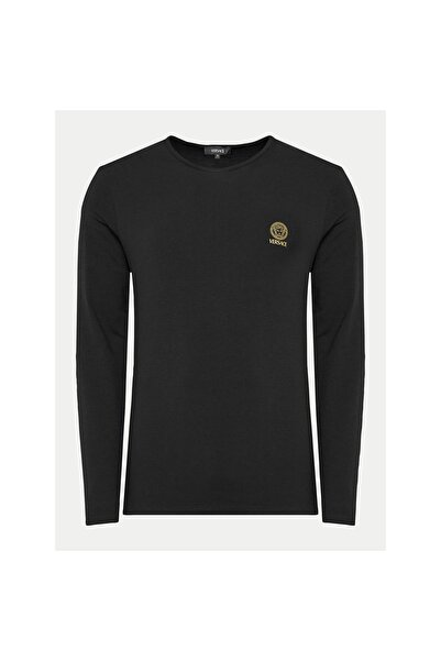 Versace Bluză cu mânecă lungă pentru bărbați AUU01007 1A10011 Negru