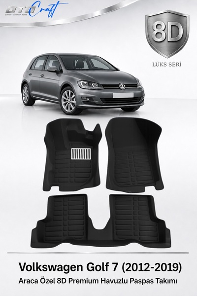 OTOCRAFT Volkswagen Golf 7 2012-2019 Araca Özel 8D Havuzlu Oto Paspas Takımı ...