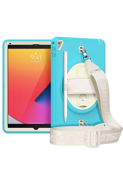 SIGLOO Husă Clamshell cu folie, curea umăr, suport rotativ iPad Air 2/5/6/Pro...