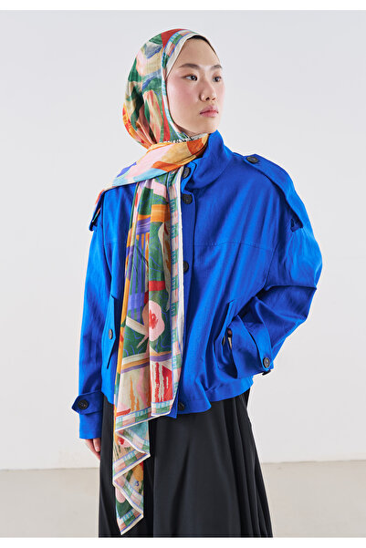Freshscarfs Φλοράλ Σχέδιο Φιέστας Ράμι Βισκόζη Σάλι Πράσινο