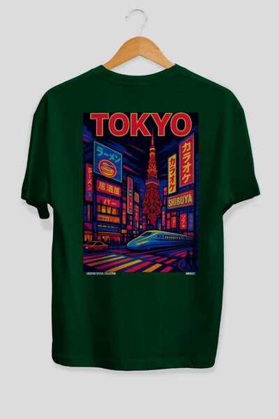 Ankhises Τόκιο Ιαπωνία Πράσινο Oversize Country City Back Printed Unisex T-Sh...