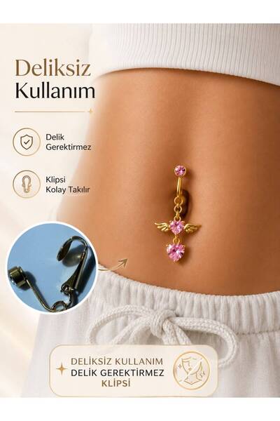 Arescollection delik gerektirmeyen deliksiz klipsli göbek piercingi