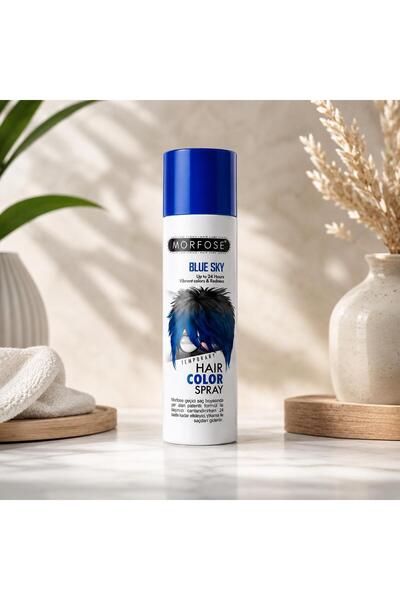 naturel glow mavi renk saç spreyi 24 saate kadar etkili blue sky saç spreyi g...