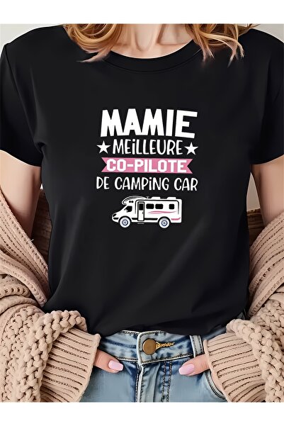 212Wear تي شيرت نسائي مطبوع عليه "Grandma Is Best Co-Pilot of The RV"، تي شير...