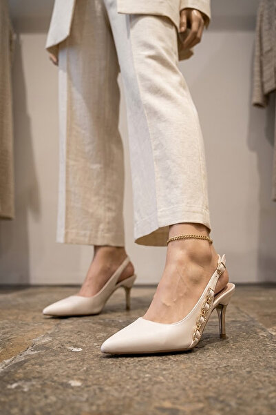Solly Çpç315 Beige Women's Heeled Shoes