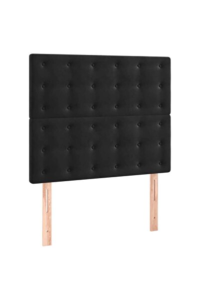 vidaxl Tăblie de pat neagră 80x5x118/128 cm catifea