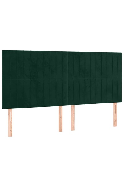 vidaxl Tăblie de pat verde închis 180x5x118/128 cm catifea