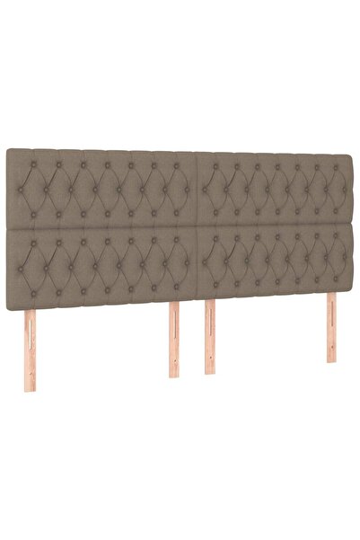 vidaxl Tăblie de pat gri taupe 200x7x118/128 cm, material textil