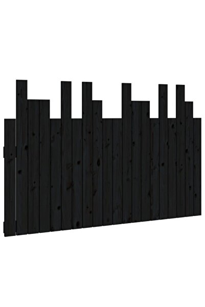 vidaxl Tăblie de pat pentru perete, negru 127,5x3x80 cm lemn masiv pin