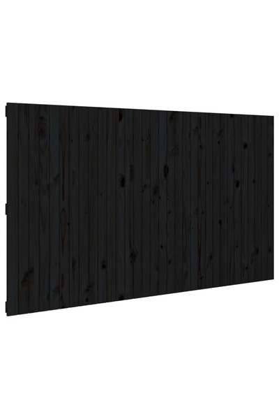 vidaxl Tăblie de pat pentru perete, negru, 204x3x110 cm lemn masiv pin