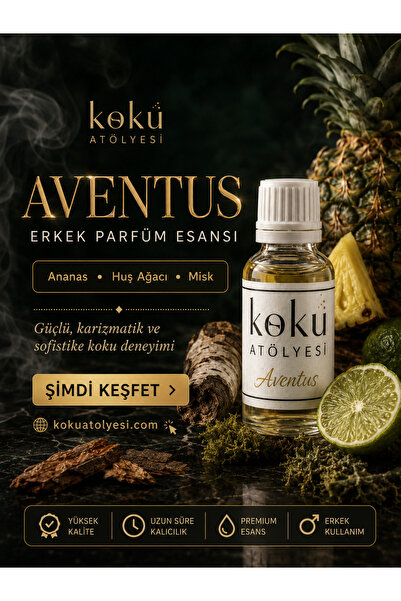 KokuAtölyesi Aventus Erkek Parfüm Esansı | Ananas, Huş Ağacı ve Misk Notalı