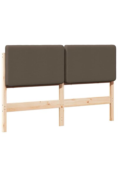 vidaxl Tăblie tapițată Maro și taupe 120 cm Lemn de pin masiv