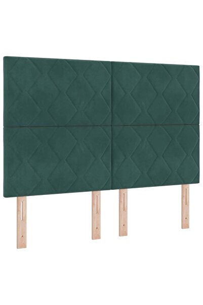 vidaxl Tăblie LED Verde închis 144 cm Catifea