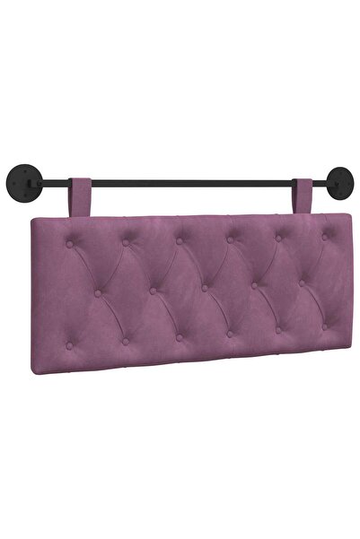 vidaxl Tăblie de pat suspendată Cu lumină LED Violet Catifea