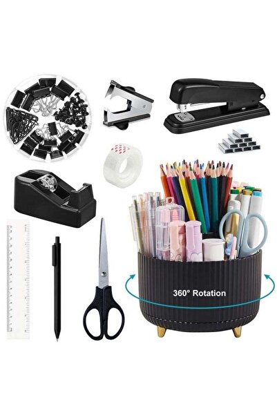 Arabest 10 Pcs Set Desk Organizers and Accessories,360-Degree Rotating Pen Ho...
