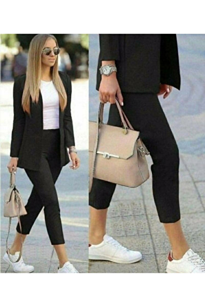 Generic Brand Set de pantaloni jachetă din material Atlas pentru femei