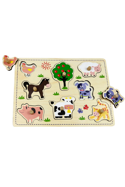 Sunman Puzzle din lemn, Animale domestice, 8 piese