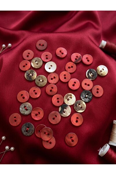 Canan Design 10 mm (16 Pieces) Red Genuine Buttons (20 Pieces)