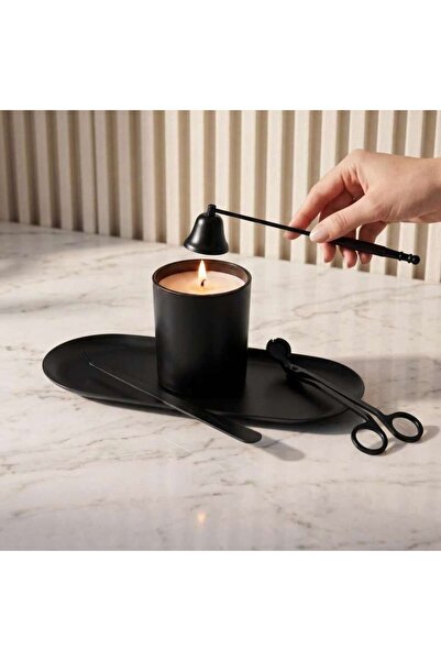 PAN HOME Aura Metal 4-Piece Candle Tool Set - Black