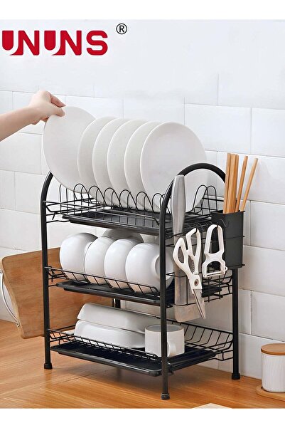 UNUNS Large Dish Drying Rack, 3 Tier Dish Rack with Tray Utensil Holder & Cup...