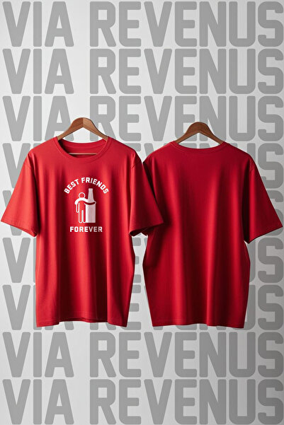 Vordevia Best Friends Printed Loose Fit 100% Cotton Unisex Tshirt