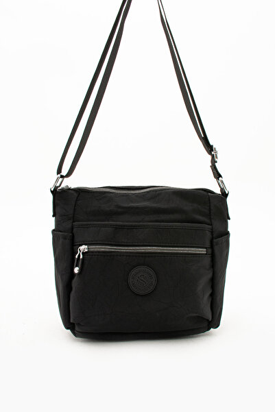 Sanmorris Black Women's Crossbody Shoulder Bag Multi-Compartment Water-Resist...